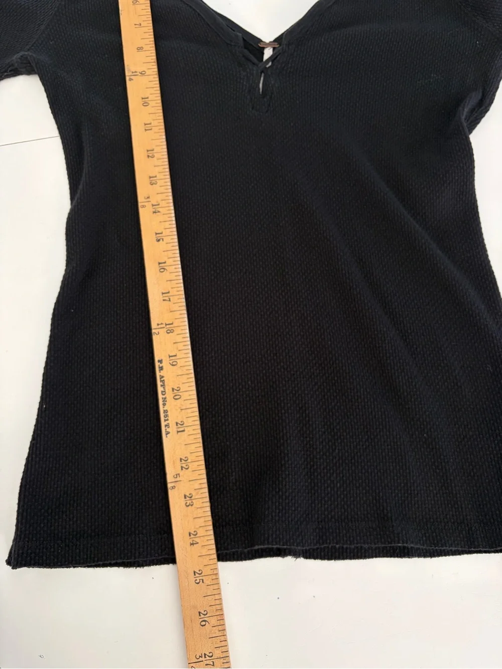 Free People Last Dance Embroidered Thermal Top Black Size Medium